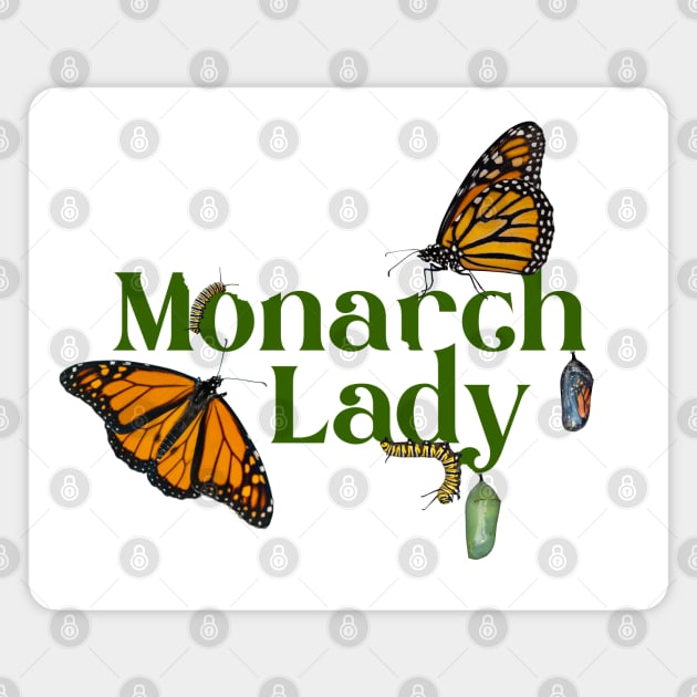 Monarch Lady with Caterpillars, Chrysalids and Butterflies Magnet by CarleahUnique